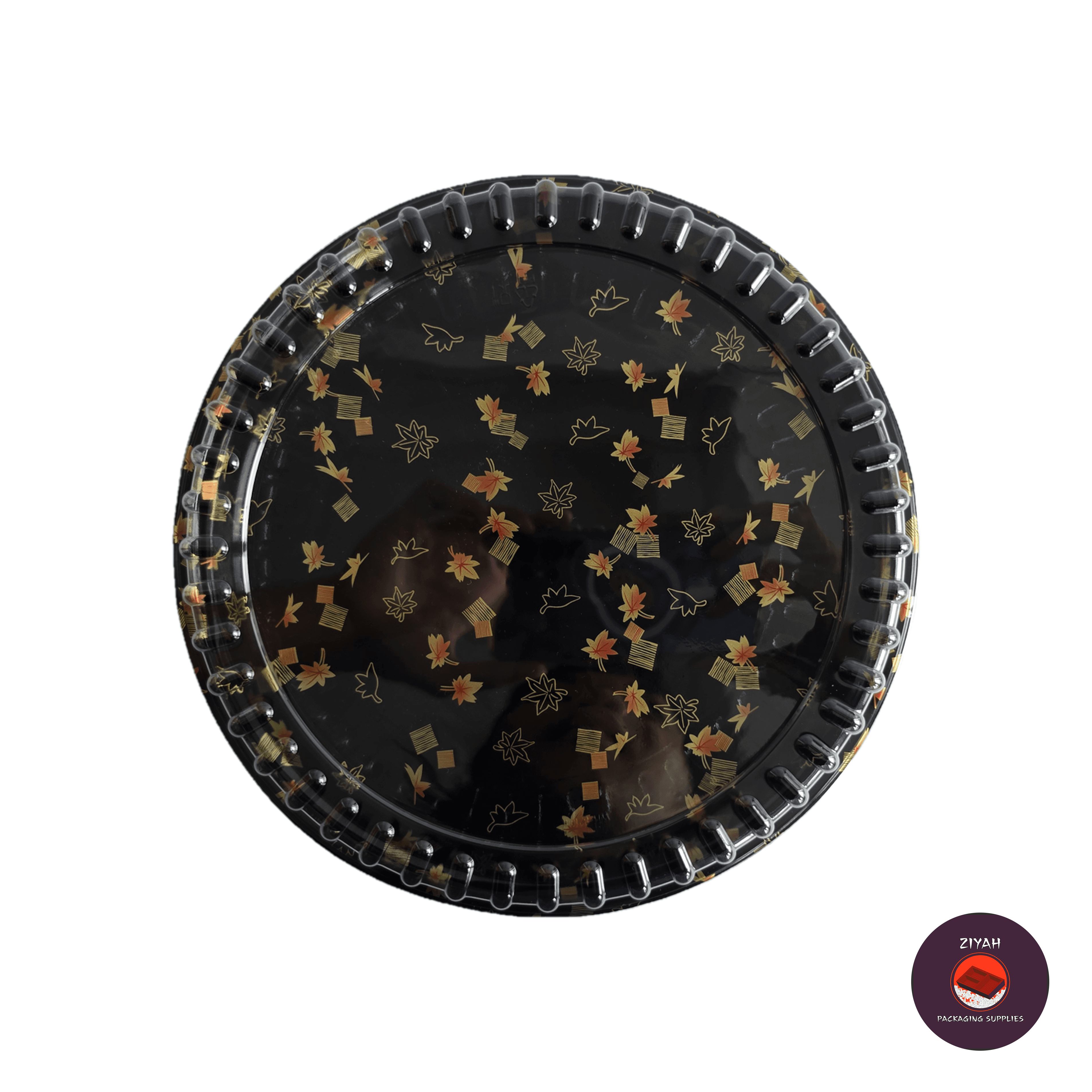 12" Round Sushi Tray with Lid — top view | food packaging Philippines | Ziyah Packaging Supplies