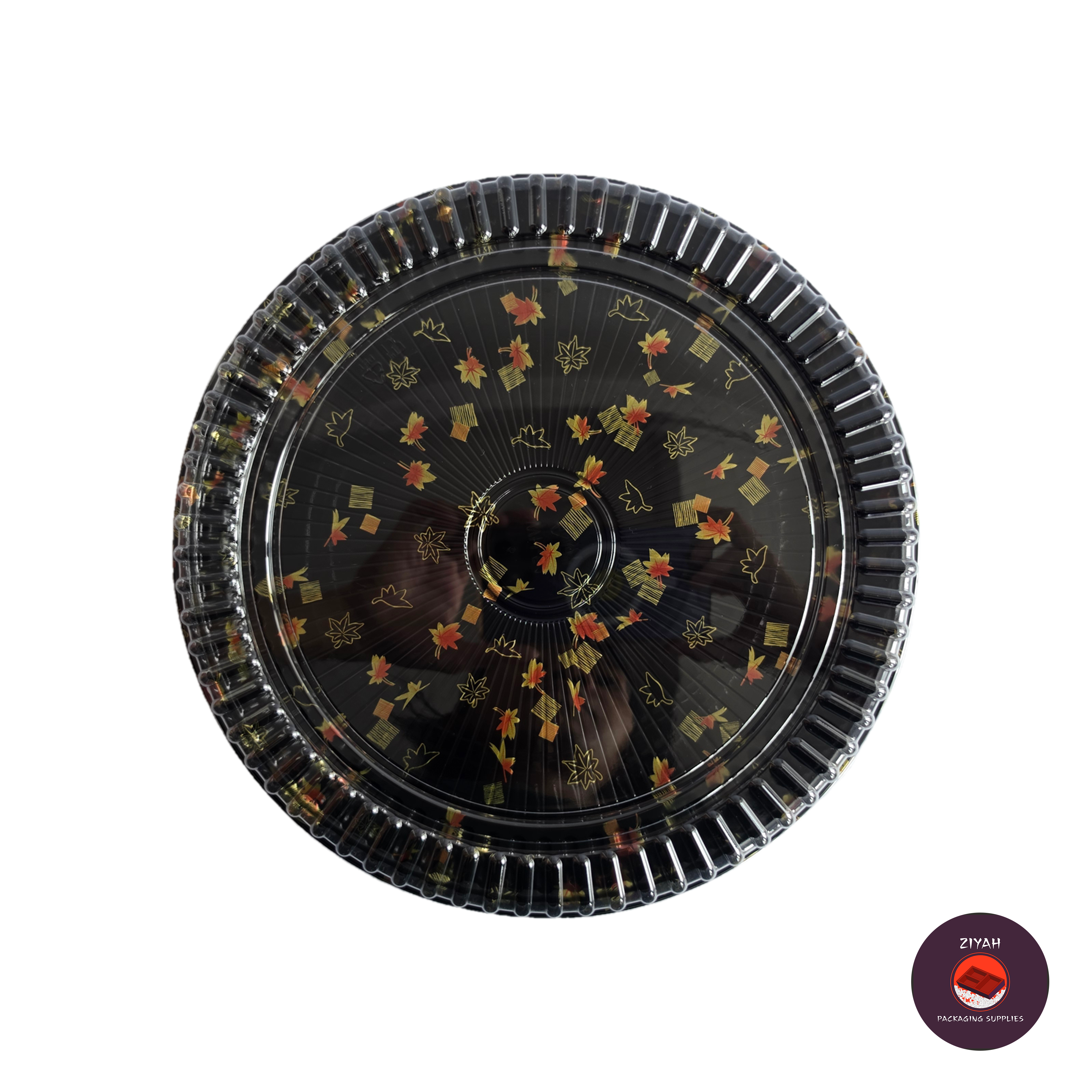 12.5" Round Sushi Tray with Lid — top view | food packaging Philippines | Ziyah Packaging Supplies