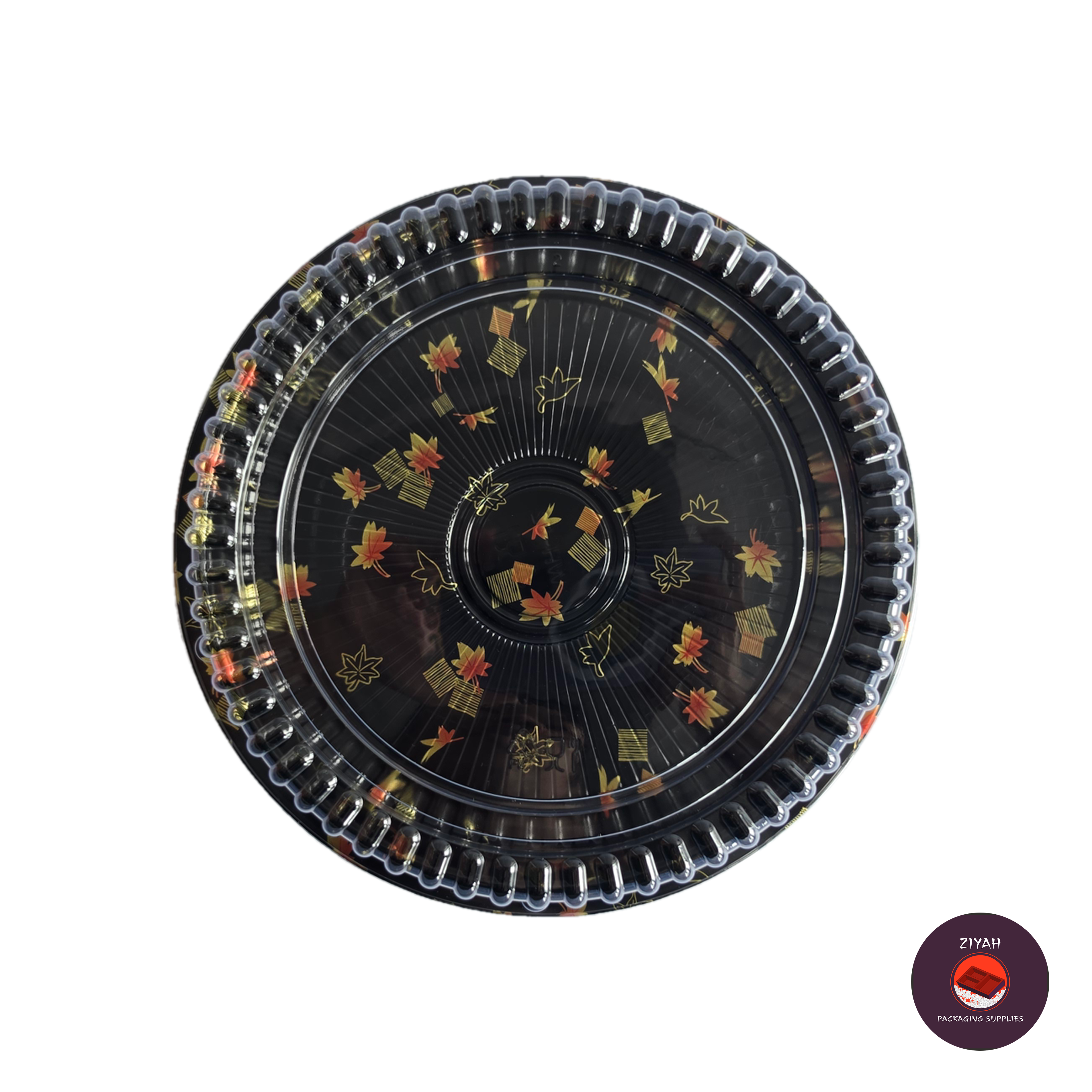 9.5" Round Sushi Tray with Lid — top view | food packaging Philippines | Ziyah Packaging Supplies