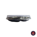 12.5" Round Sushi Tray with Division (Round Sushi Trays, size 12.5" diameter · with division · Tray H 1" · Lid H 1") — flat view. Food-grade packaging for sale in the Philippines | Ziyah Packaging Supplies