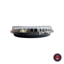 12" Round Sushi Tray with Lid (Round Sushi Trays, size 12" diameter · Tray H 1" · Lid H 1") — flat view. Food-grade packaging for sale in the Philippines | Ziyah Packaging Supplies