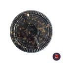 12.5" Round Sushi Tray with Division (Round Sushi Trays, size 12.5" diameter · with division · Tray H 1" · Lid H 1") — top view. Food-grade packaging for sale in the Philippines | Ziyah Packaging Supplies