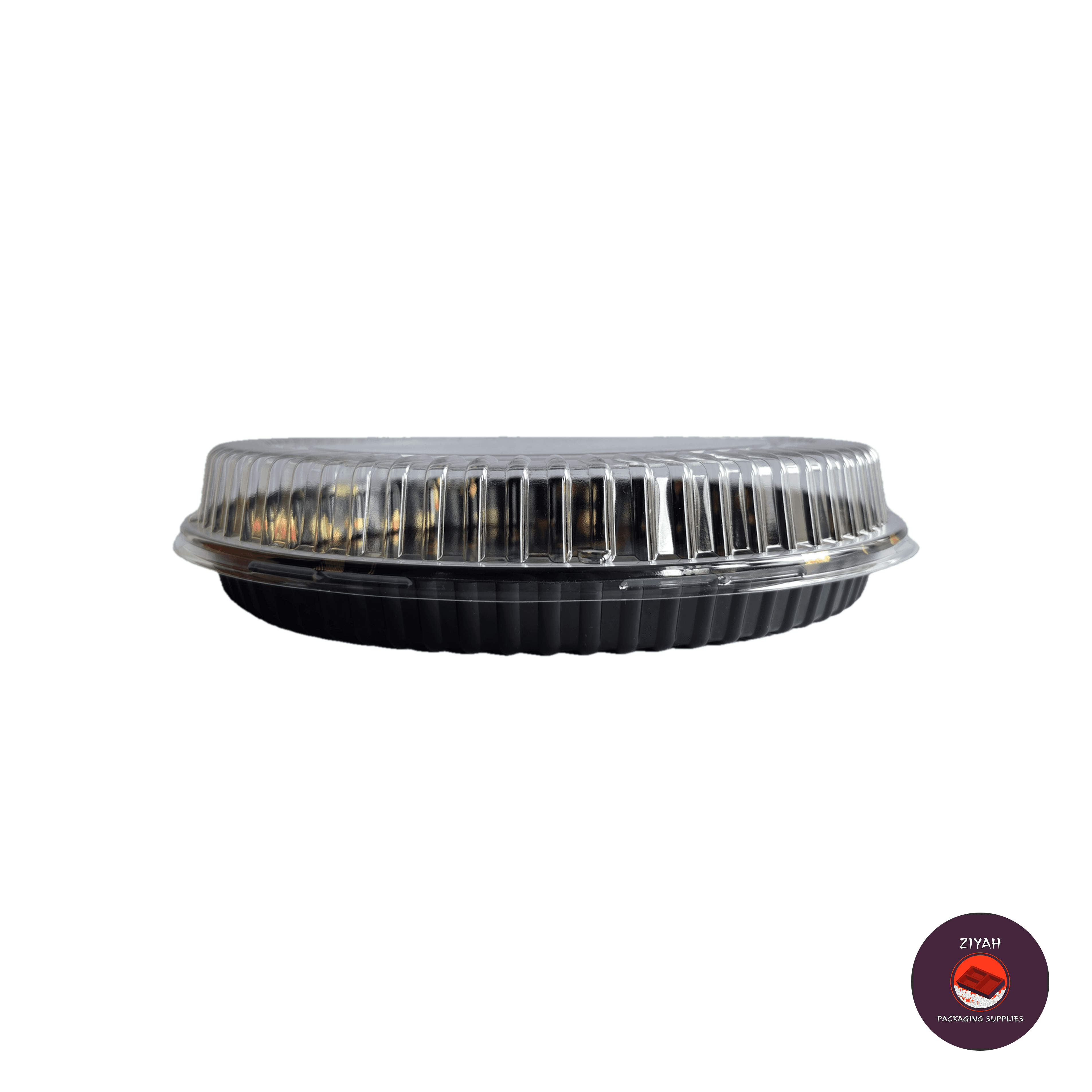 12.5" Round Sushi Tray with Lid — flat view | food packaging Philippines | Ziyah Packaging Supplies