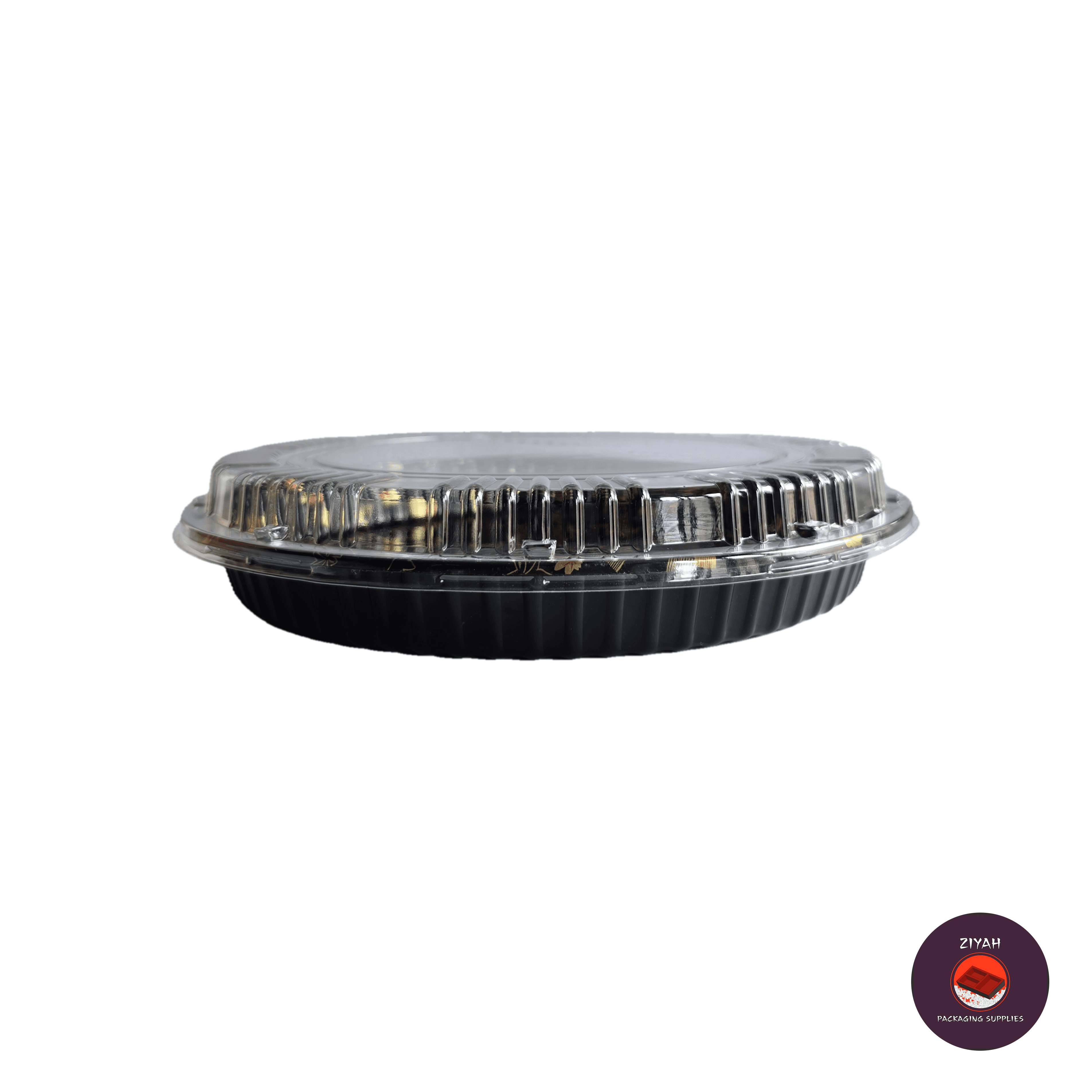 14" Round Sushi Tray with Lid — flat view | food packaging Philippines | Ziyah Packaging Supplies