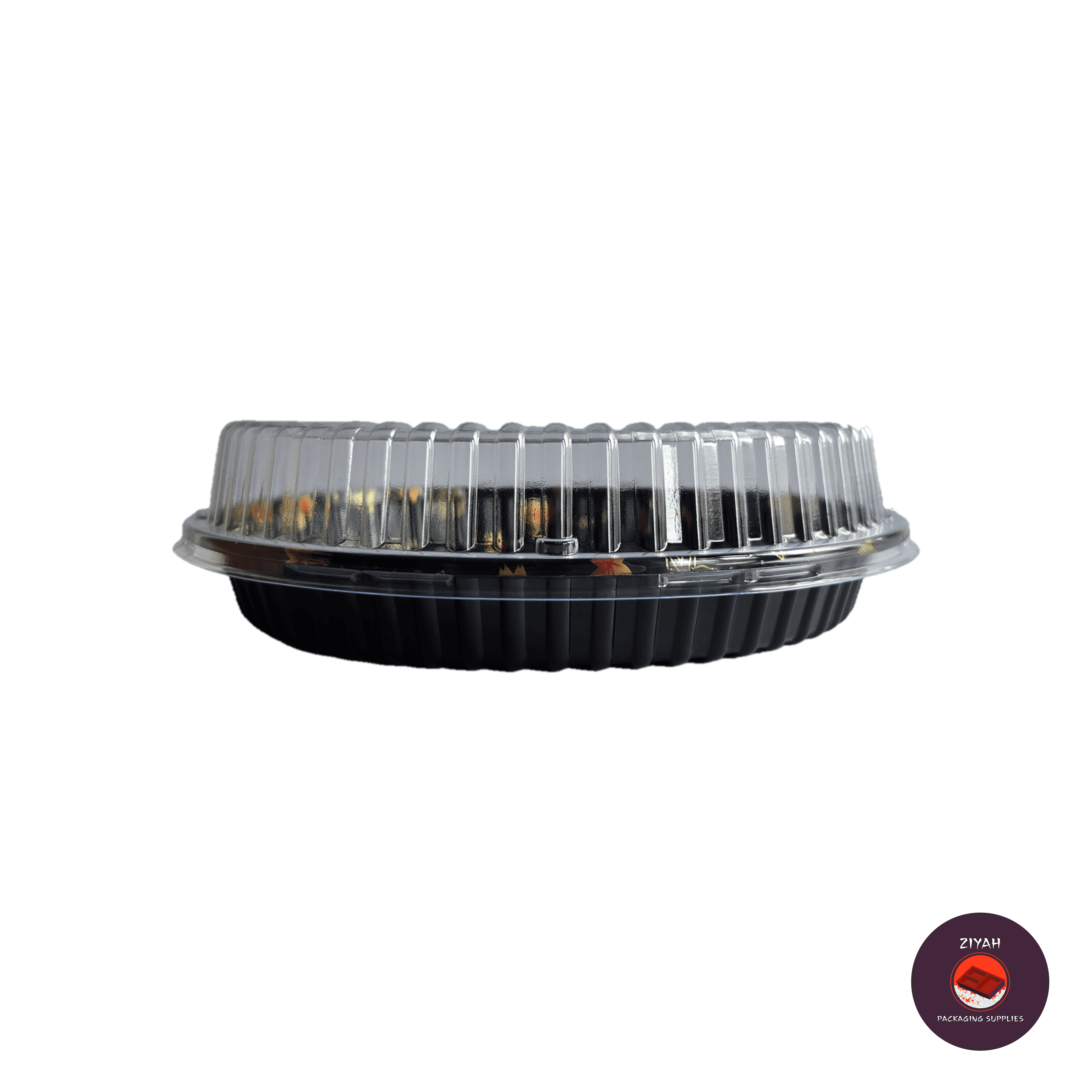 9.5" Round Sushi Tray with Lid — flat view | food packaging Philippines | Ziyah Packaging Supplies