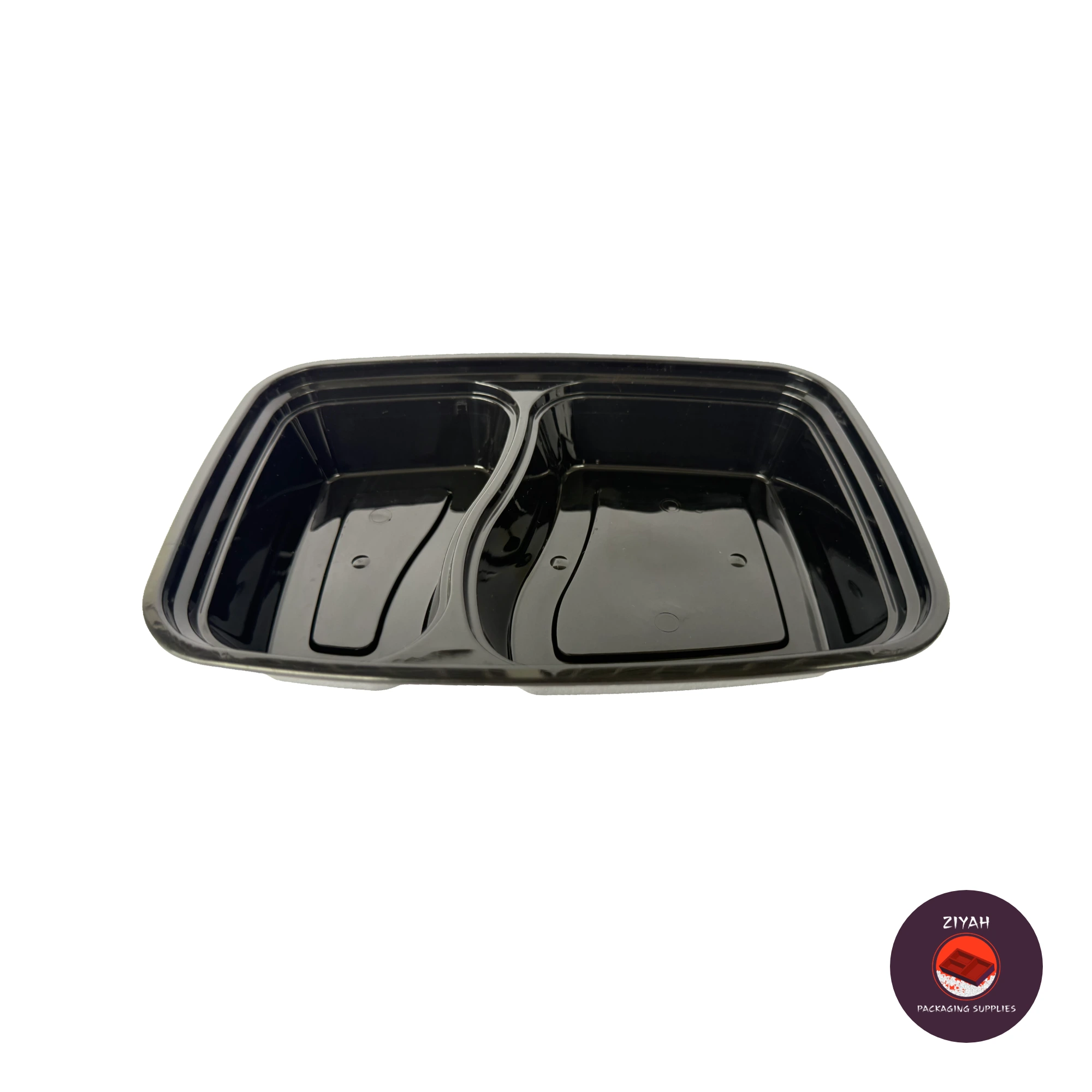 2 Division Hard Bento Box (Black) (Hard Bento Black, Black color, size 1000ml · 21.1 × 14.5 × 4.5 cm) — product photo 6. Food-grade packaging for sale in the Philippines | Ziyah Packaging Supplies