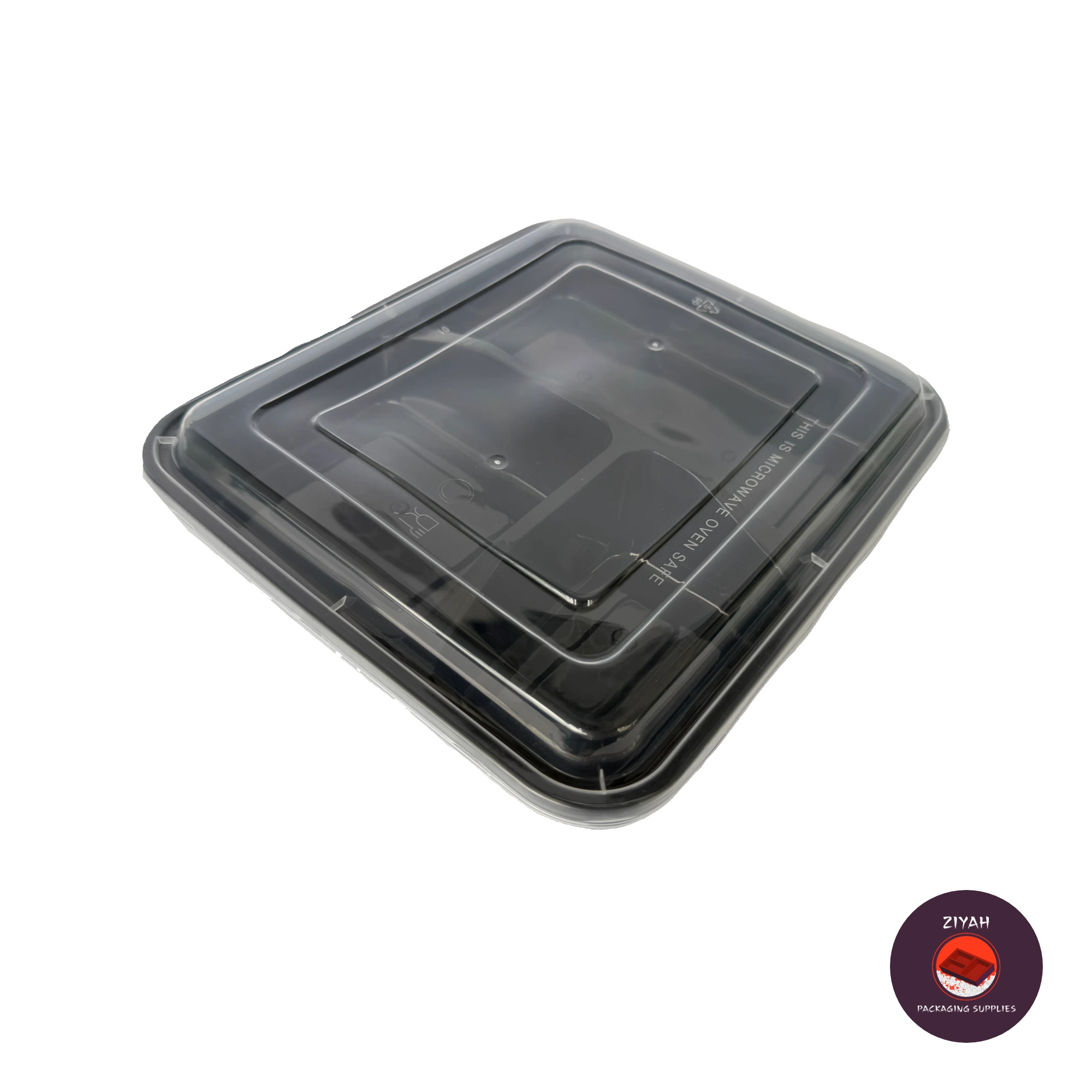 3 Division Hard Bento Box (Black) (Hard Bento Black, Black color, size 1000ml · 20.95 × 17.78 × 3.81 cm) — product photo 2. Food-grade packaging for sale in the Philippines | Ziyah Packaging Supplies