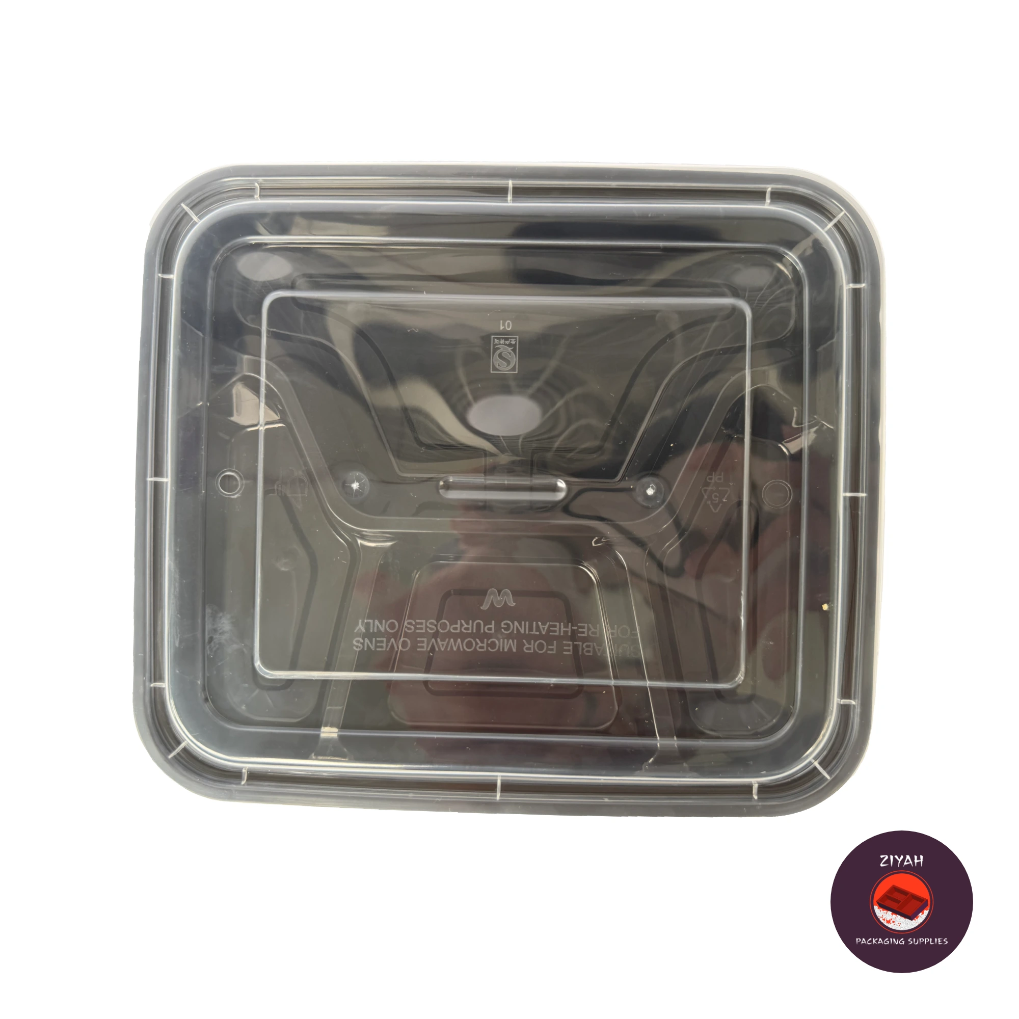 4 Division Hard Bento Box (Black) (Hard Bento Black, Black color, size 1000ml · 20.95 × 17.78 × 3.81 cm) — product photo 2. Food-grade packaging for sale in the Philippines | Ziyah Packaging Supplies